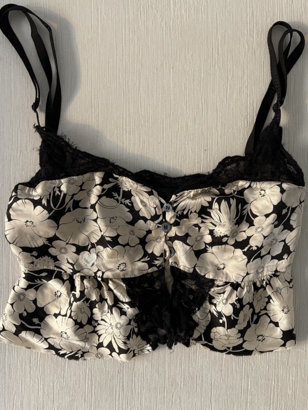 Vintage D&G Dolce & Gabbana Y2K Silk Floral Lace Camisole XS